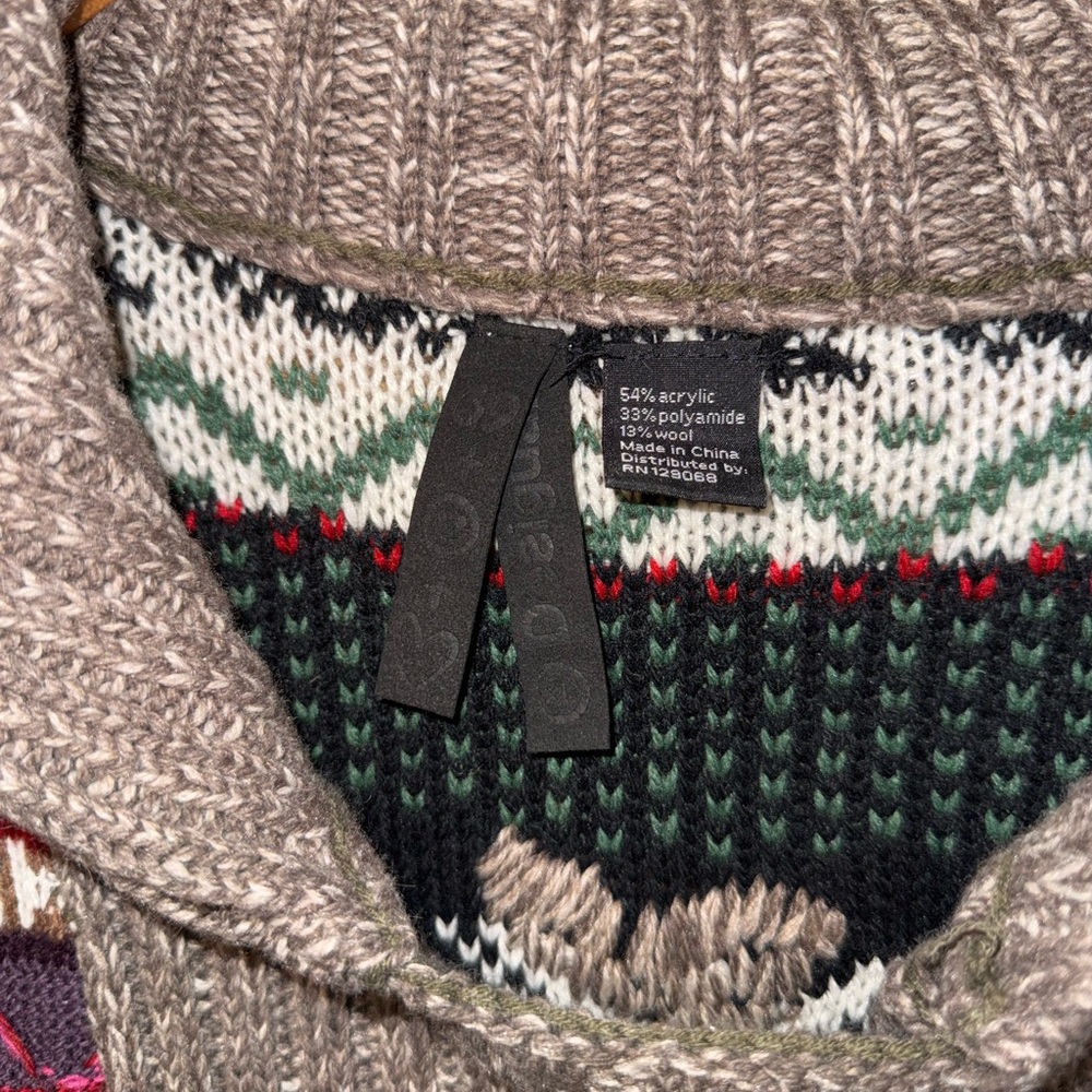 Desigual Multicolor Patchwork Cable-Knit Sweater Jacket - Picture 4 of 6